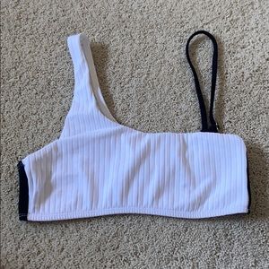 White and black bikini top